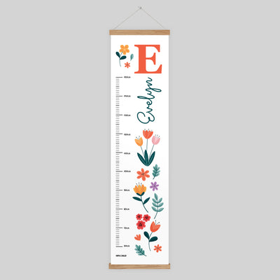 Bold Blooms Personalised Children's Height Chart