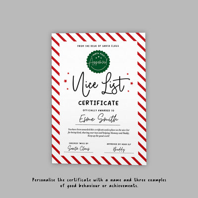 Santa's Nice List Official Certificate