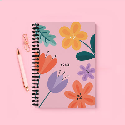 Bold Blooms Spiral Bound Notebook (A5)