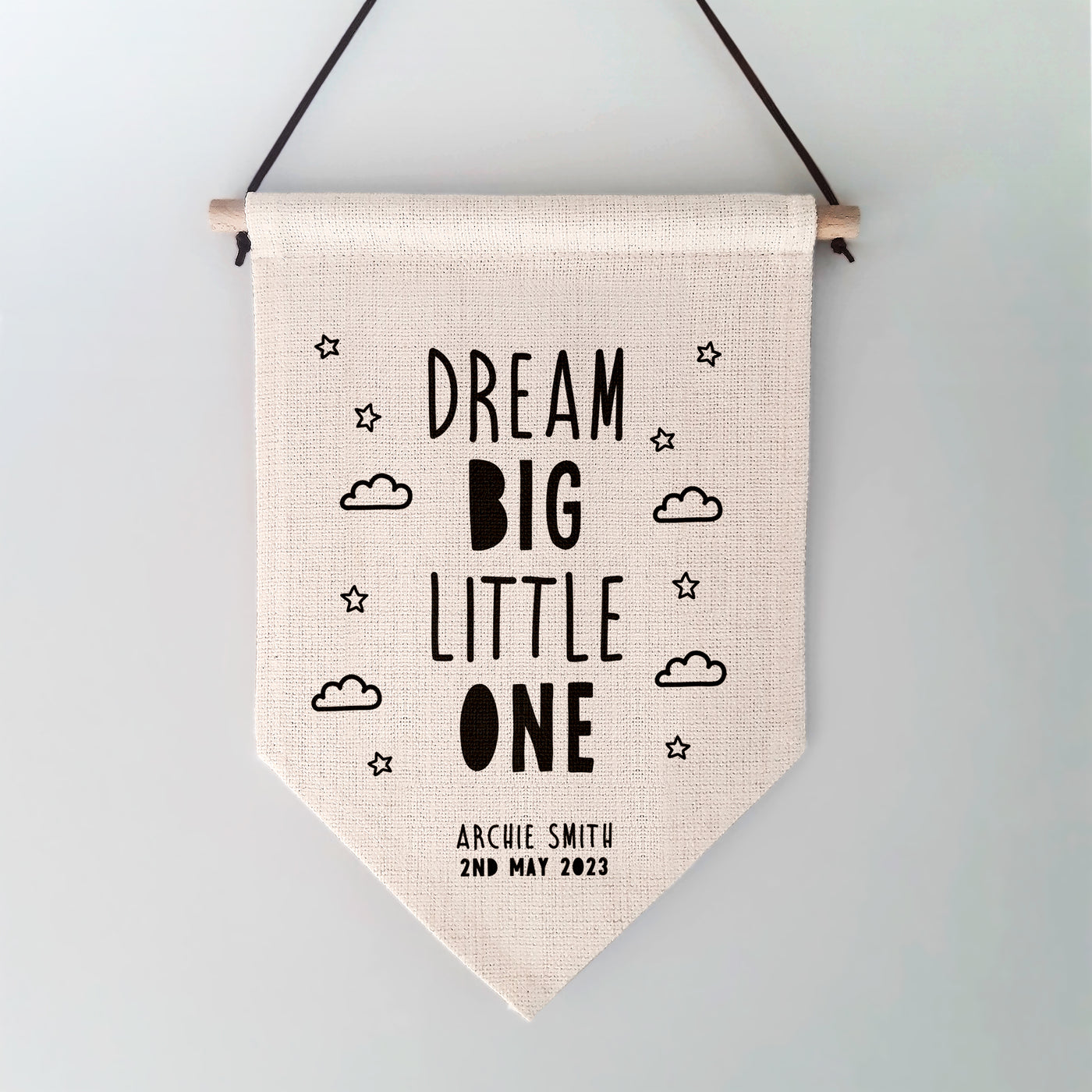 Dream Big Little One Personalised Children's Wall Hanging