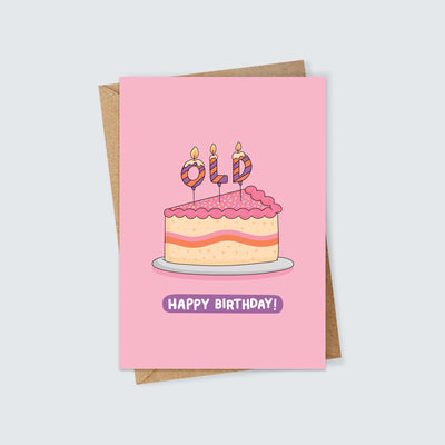 OLD Birthday Cake Card