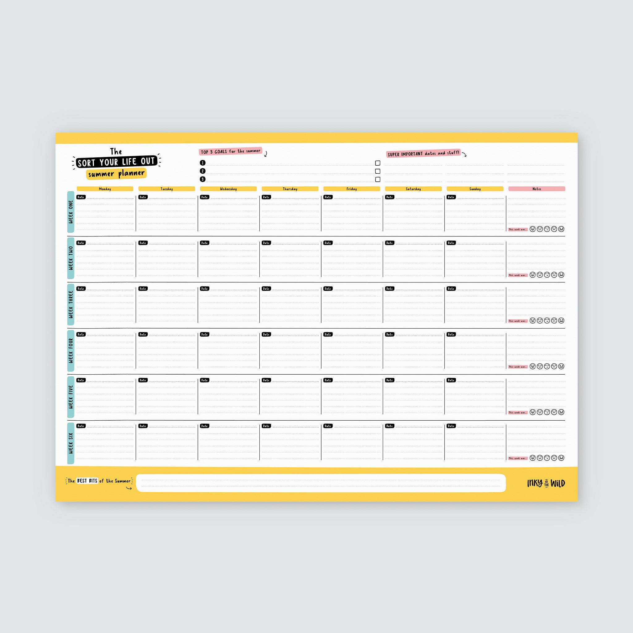 Sort Your Life Out Summer Holiday Wall Planner – Inky in the Wild