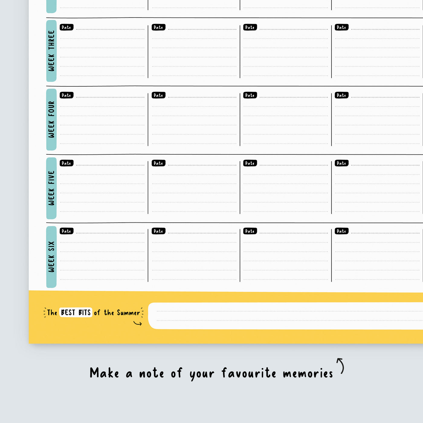 Sort Your Life Out Summer Holiday Wall Planner