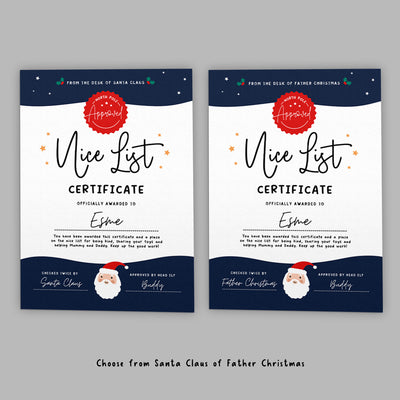 Santa's Nice List Official Certificate -  Starry Skies