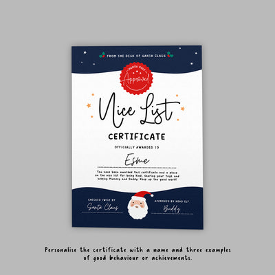 Santa's Nice List Official Certificate -  Starry Skies