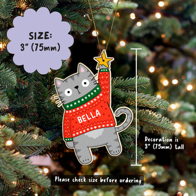 Personalised Cat Christmas Tree Decoration