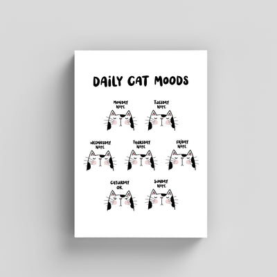 Daily Cat Moods Caturday Print