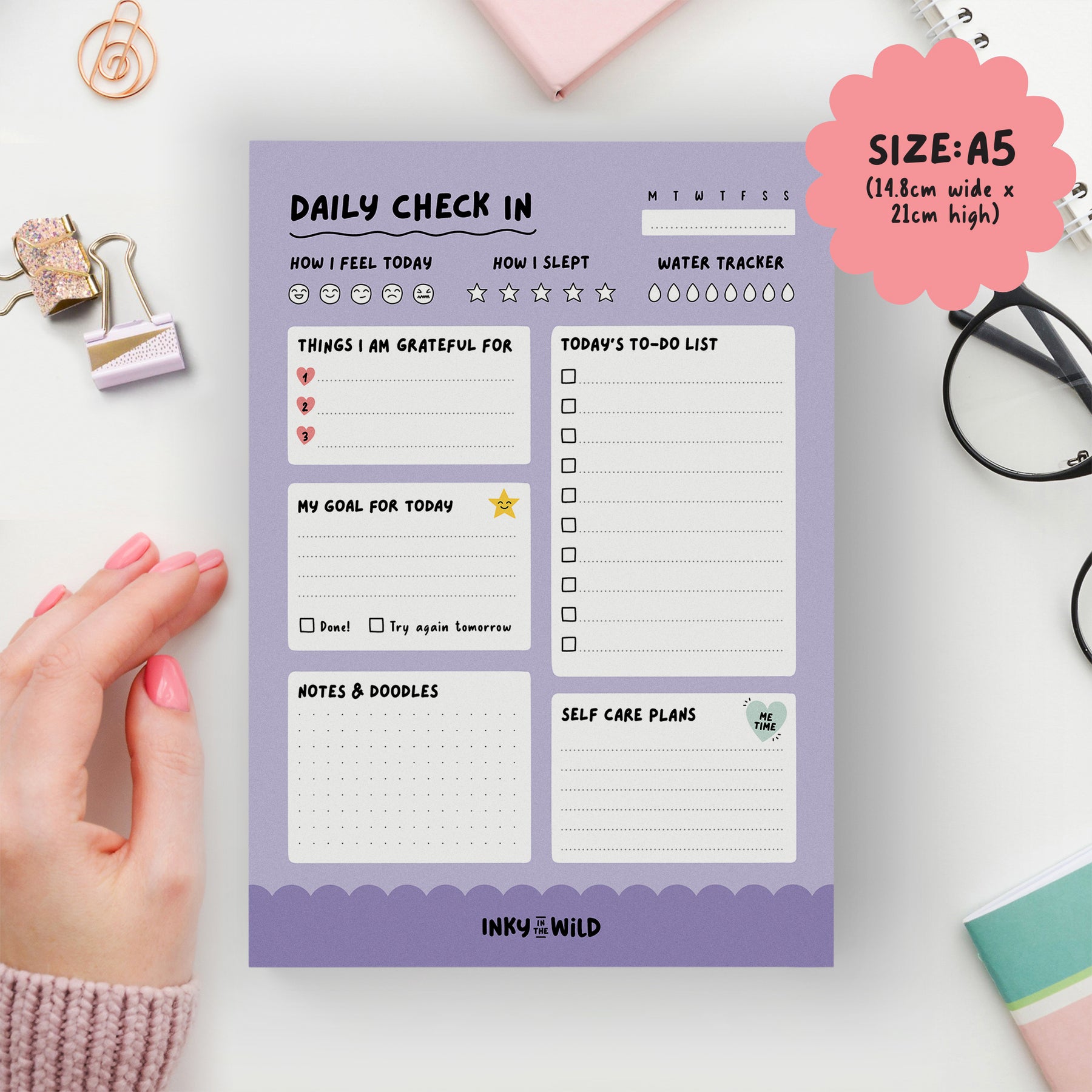 Check In Note Daily Check In Notepad (A5) – Inky in the Wild