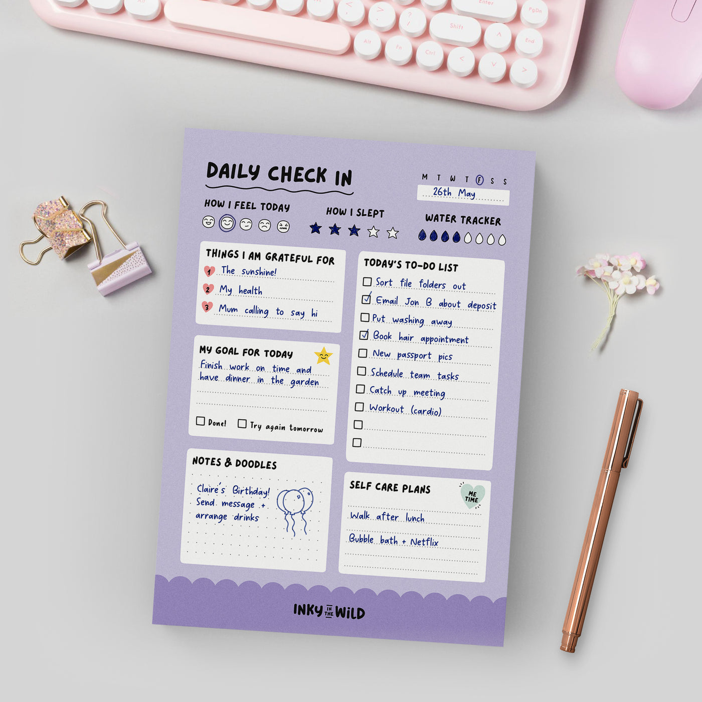 Daily Check In Notepad (A5)