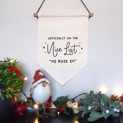 Official Nice List Personalised Christmas Wall Hanging