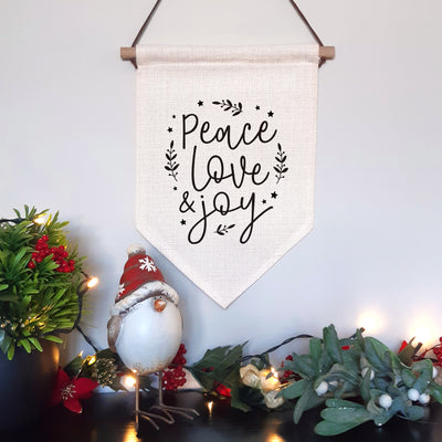 Peace Love & Joy Christmas Wall Hanging