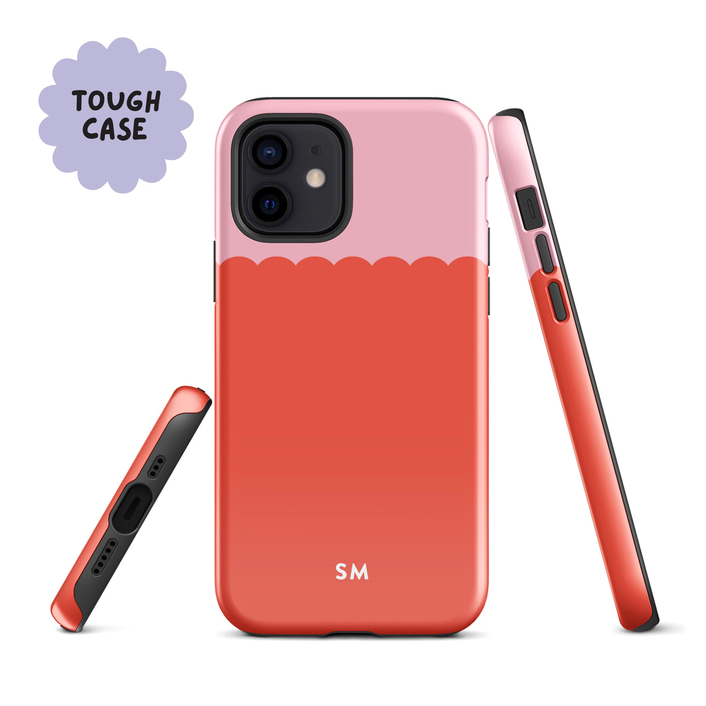 Scallop Colour Block Personalised Phone Case