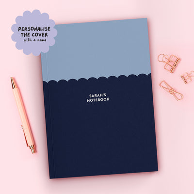 Personalised Scallop Hardback Notebook (A5)