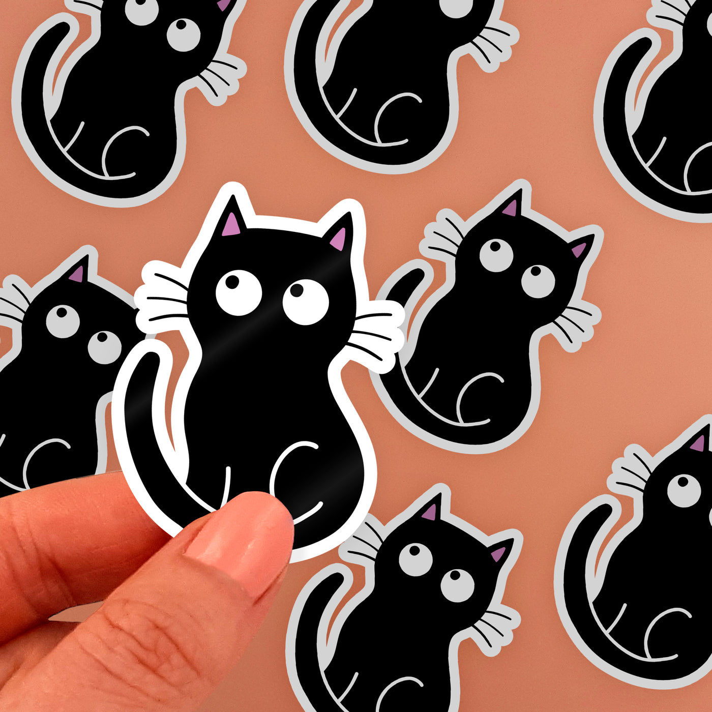 Spooky Black Cat Vinyl Sticker
