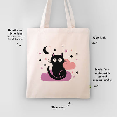 Spooky Black Cat Tote Bag