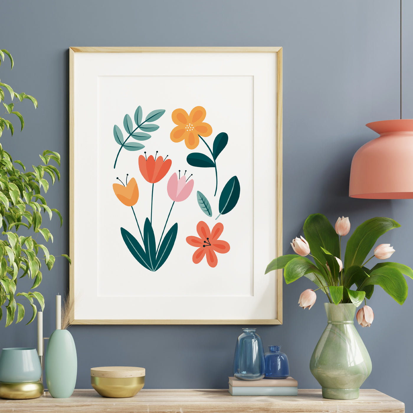 Bold Blooms Abstract Print