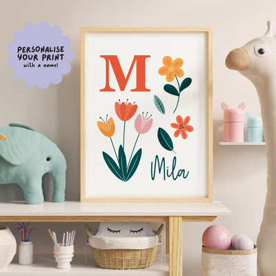 Personalised Children's Bold Blooms Print