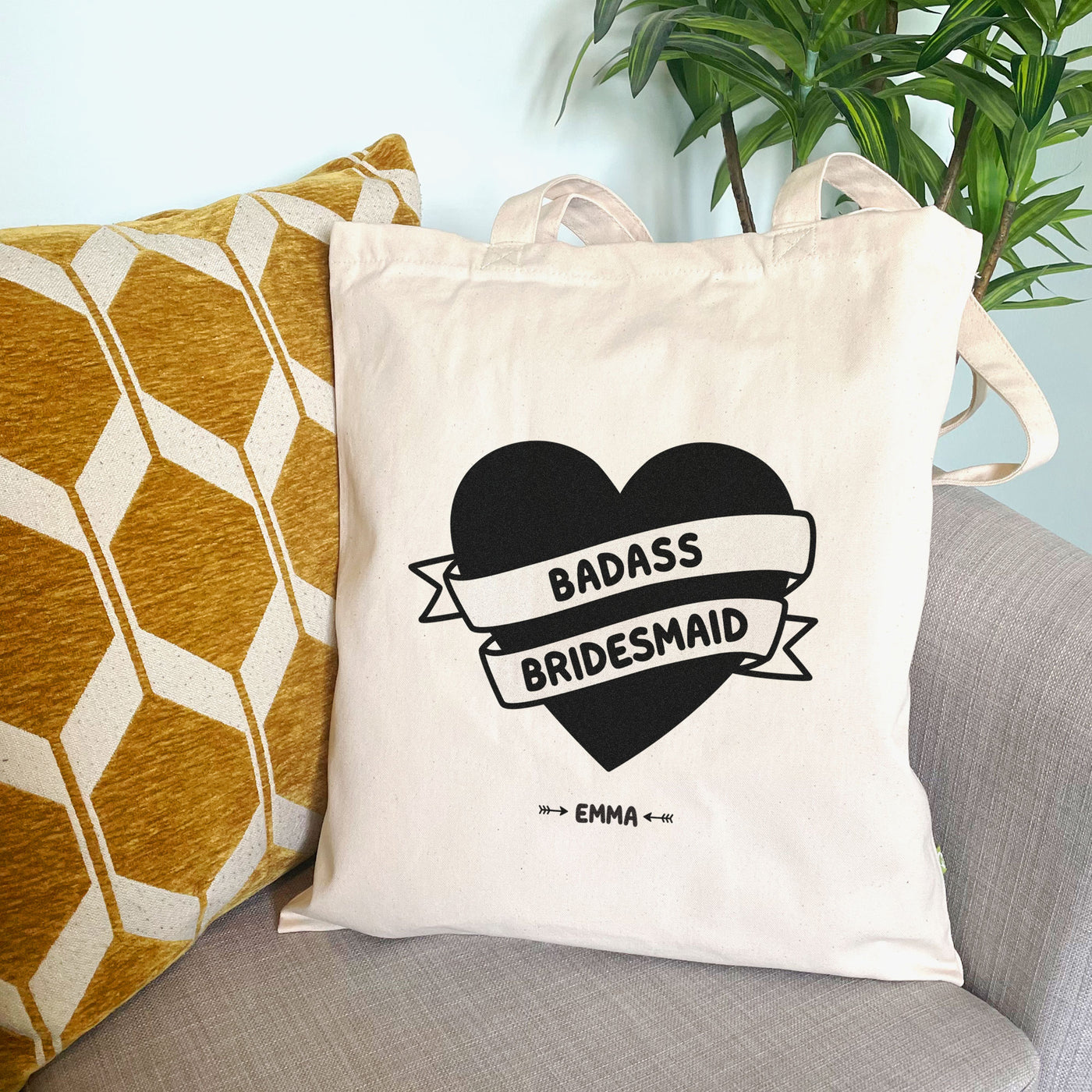 Personalised Badass Bridesmaid Cotton Tote Bag