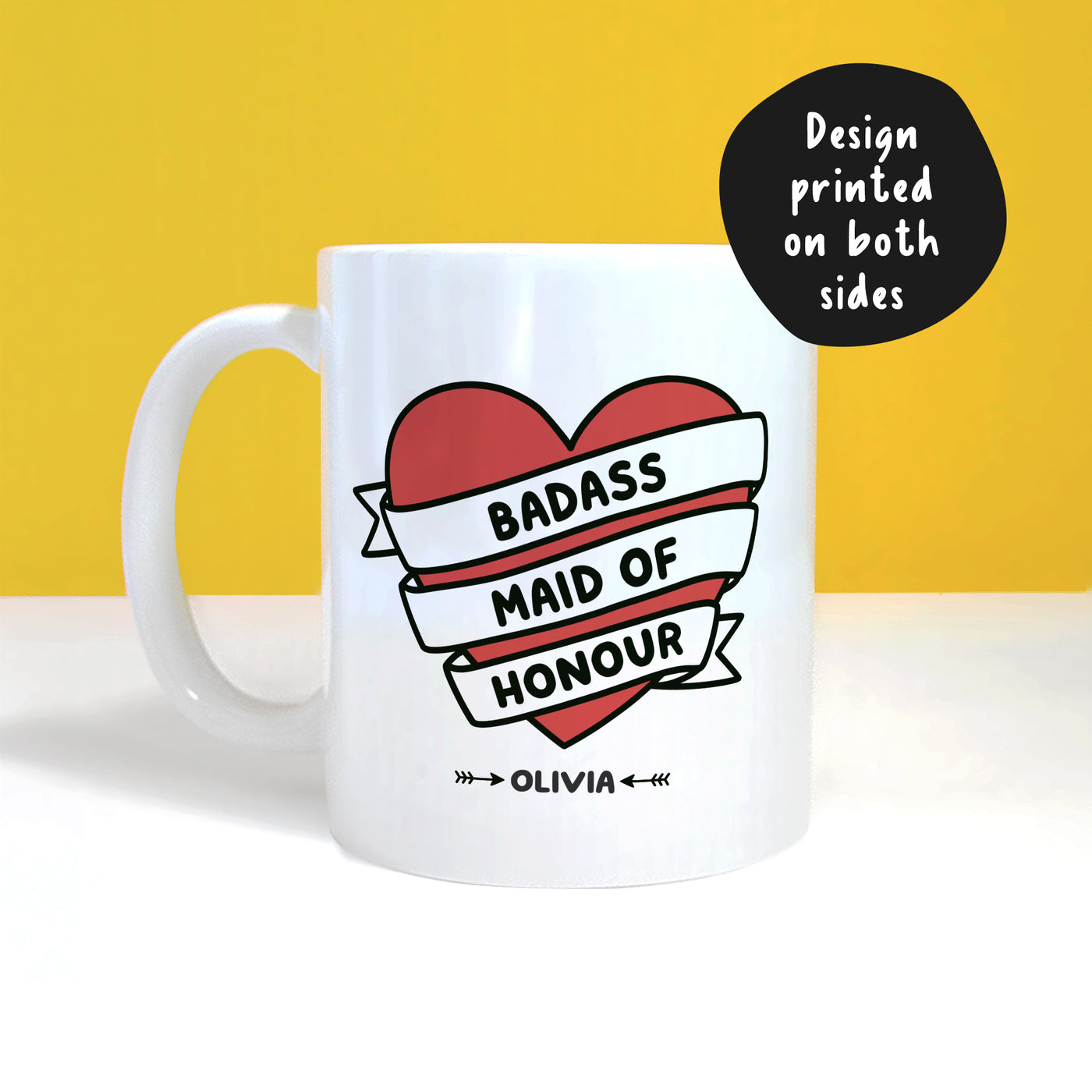 Badass Maid of Honour/Honor Personalised Mug