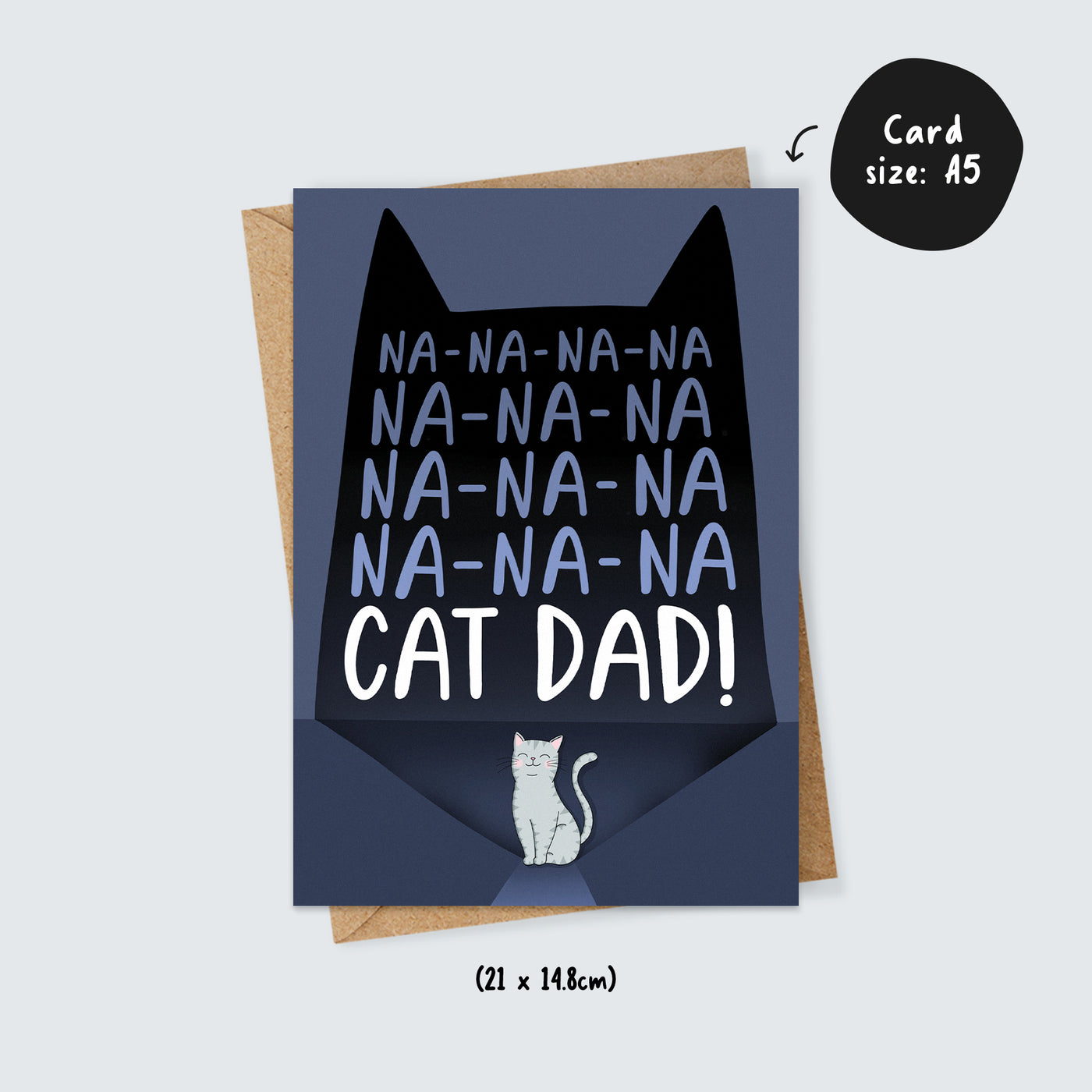 Batman Theme Cat Dad Card
