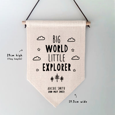 Big World Little Explorer Personalised Children's Wall Hanging