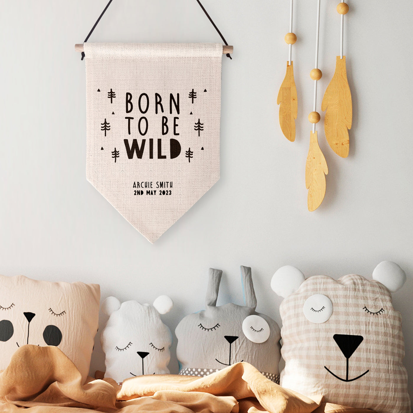 Born To Be Wild Personalised Children's Wall Hanging