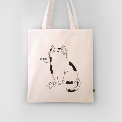 I'm Busy Sassy Cat Tote Bag