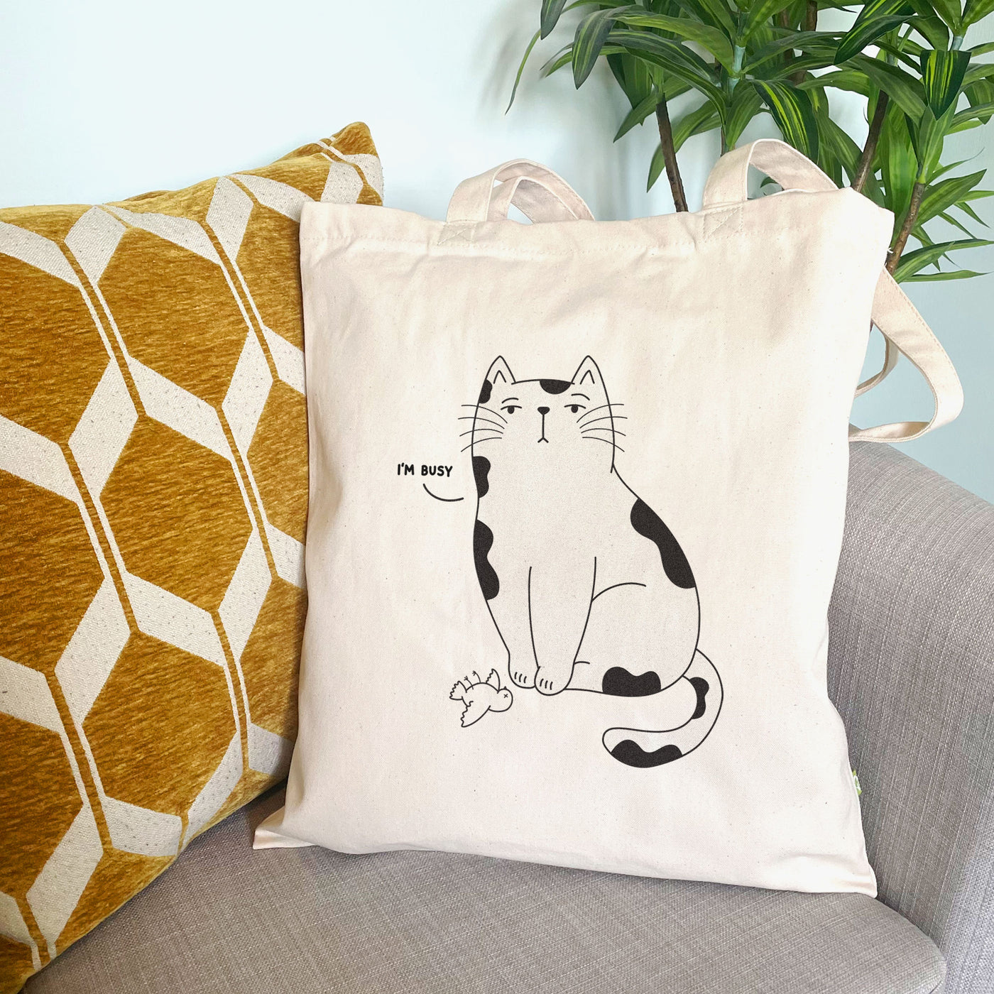 I'm Busy Sassy Cat Tote Bag
