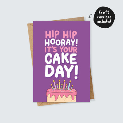 Hip Hip Hooray Cake Day Birthday Card