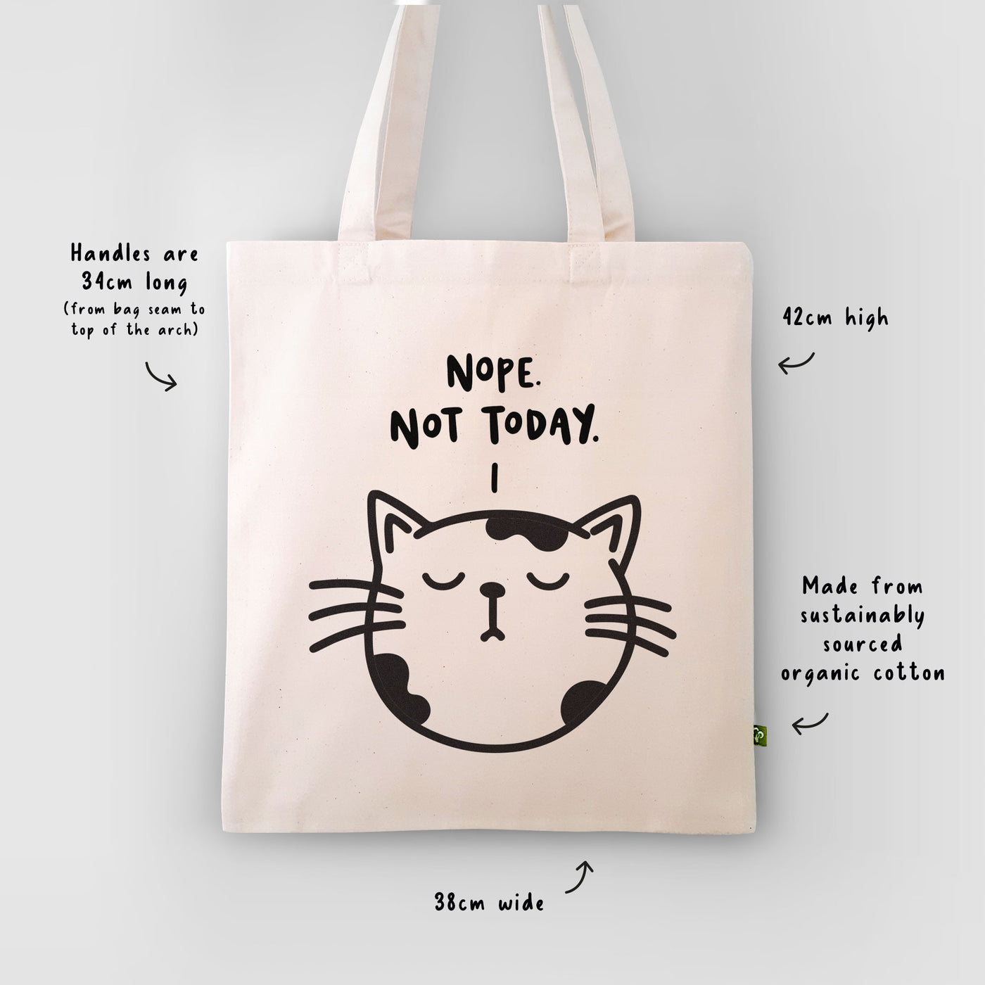 Sassy Cat Nope Not Today Cotton Tote Bag