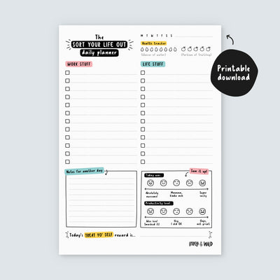 Printable Sort Your Life Out Daily Planner (Instant Download)