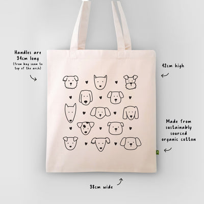 Dog Pattern Cotton Tote Bag