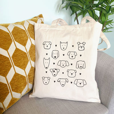 Dog Pattern Cotton Tote Bag