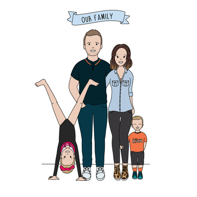 Custom Family Portrait (Framed)