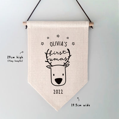 Baby's First Christmas Personalised Children's Wall Hanging