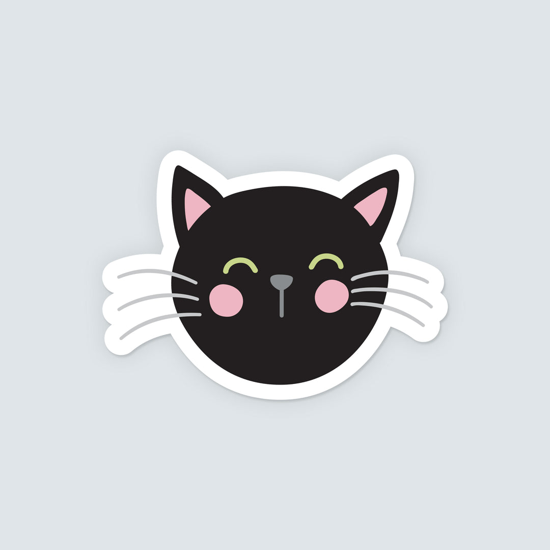 Black Cat Vinyl Sticker – Inky in the Wild - Main Image