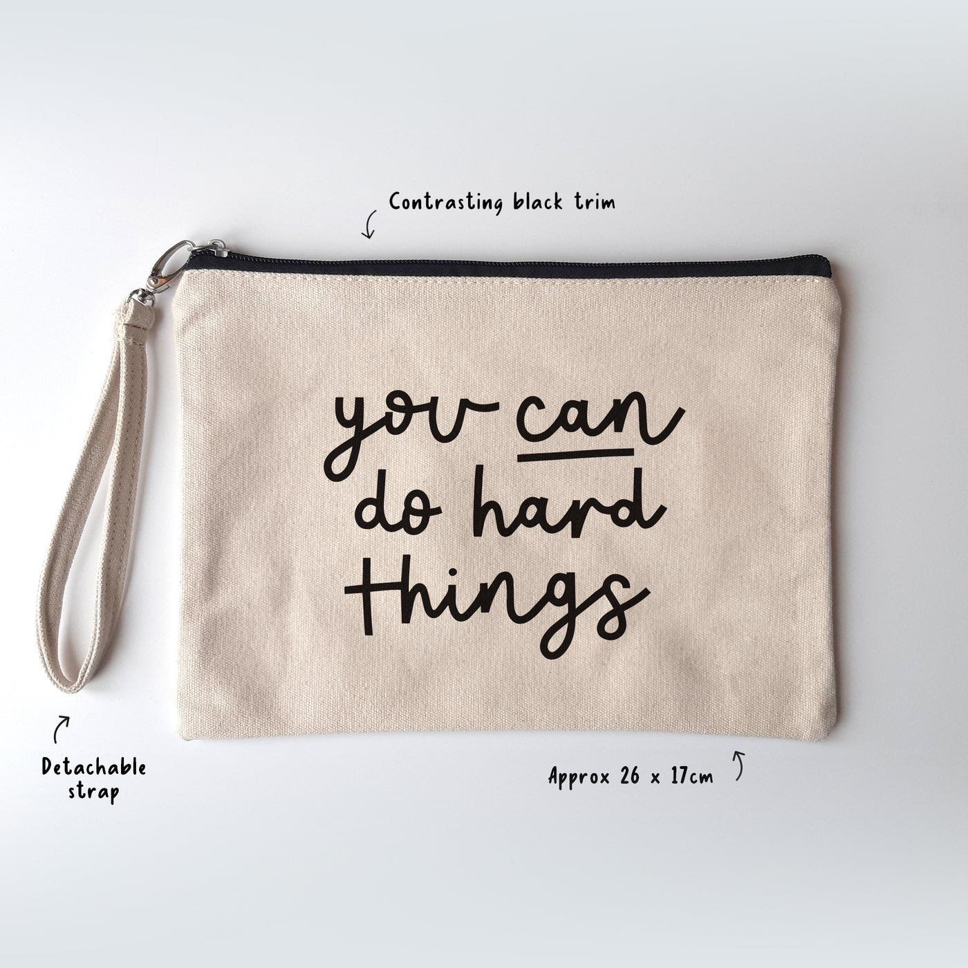 You Can Do Hard Things Canvas Pouch