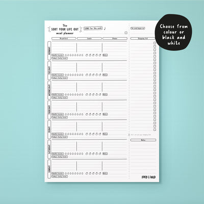 Printable Sort Your Life Out Meal Planner (Instant Download)