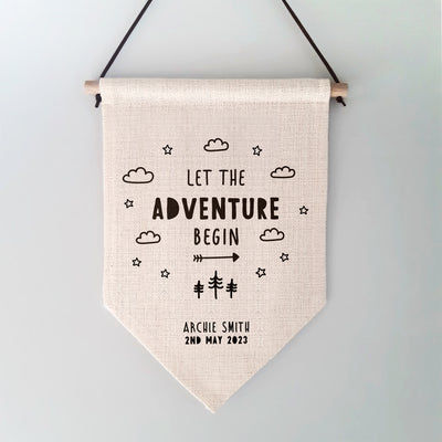 Let The Adventure Begin Personalised Children's Wall Hanging