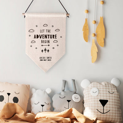Let The Adventure Begin Personalised Children's Wall Hanging