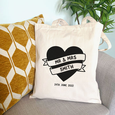 Personalised Love Heart Cotton Tote Bag
