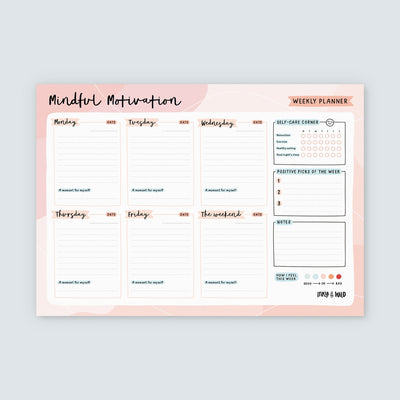 SECONDS SALE - Mindful Motivation Weekly Planner Notepad - MINOR DEFECTS