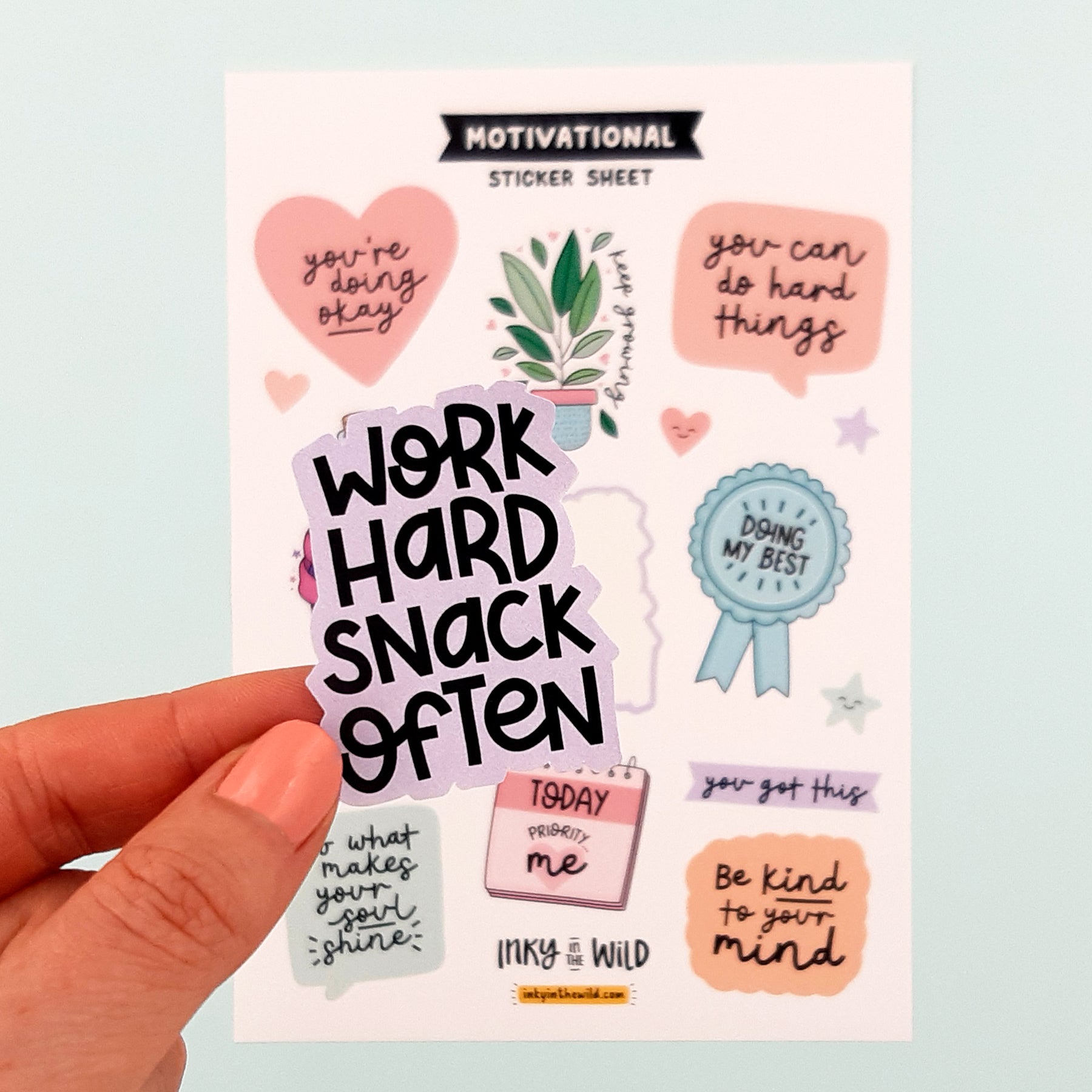 Motivational Sticker Sheet (A5) – Inky in the Wild