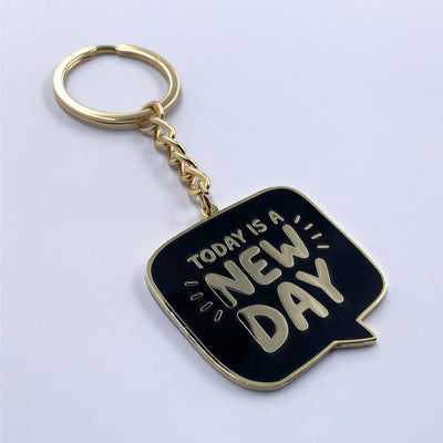Today is a New Day Enamel Keychain