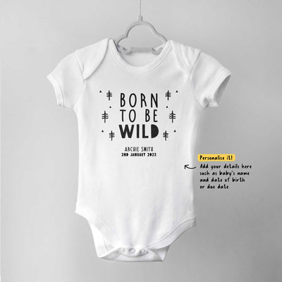 Born to be Wild Personalised Baby Bodysuit