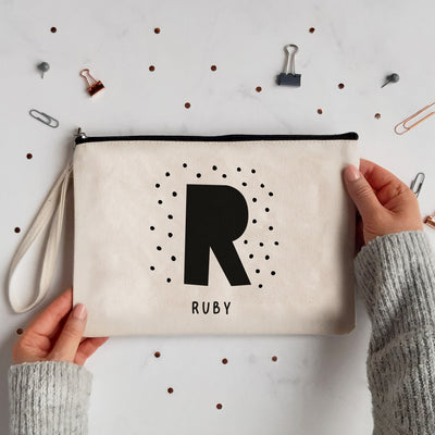 Personalised Initial Canvas Pouch