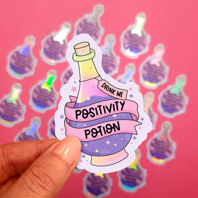 Positivity Potion Holographic Vinyl Sticker