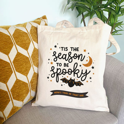 Kids Personalised Spooky Season Trick or Treat Tote Bag