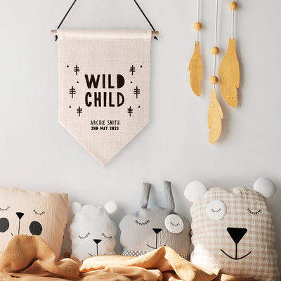 Wild Child Personalised Children's Wall Hanging