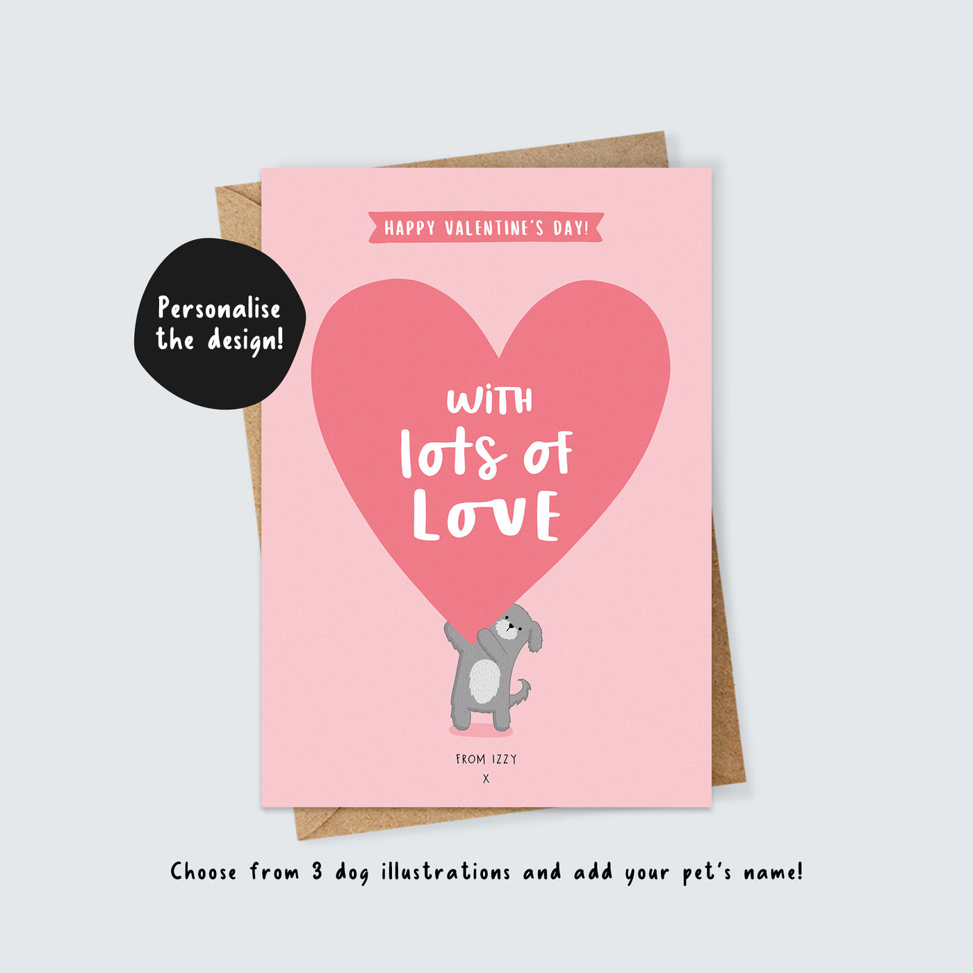 From the Dog Personalised Valentine's Day Card